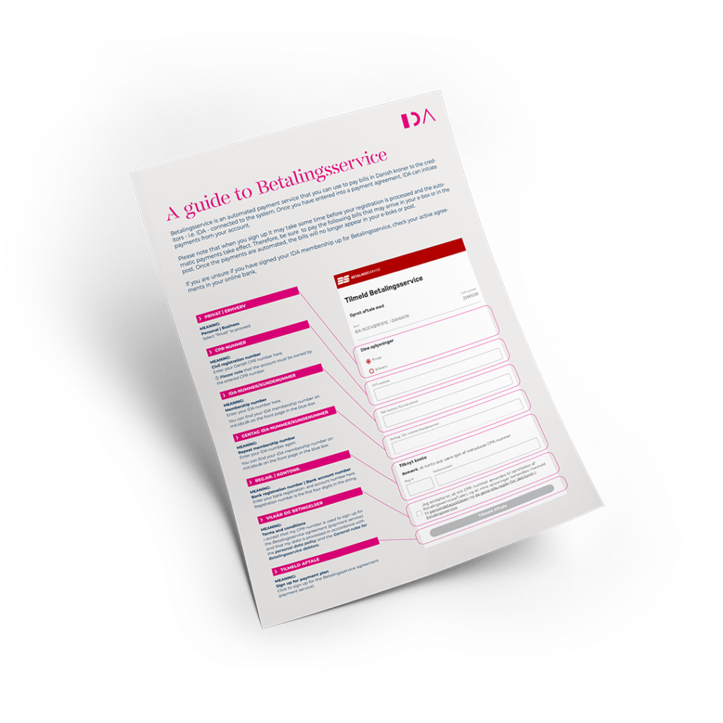 Betalingsservice guide engelsk mockup