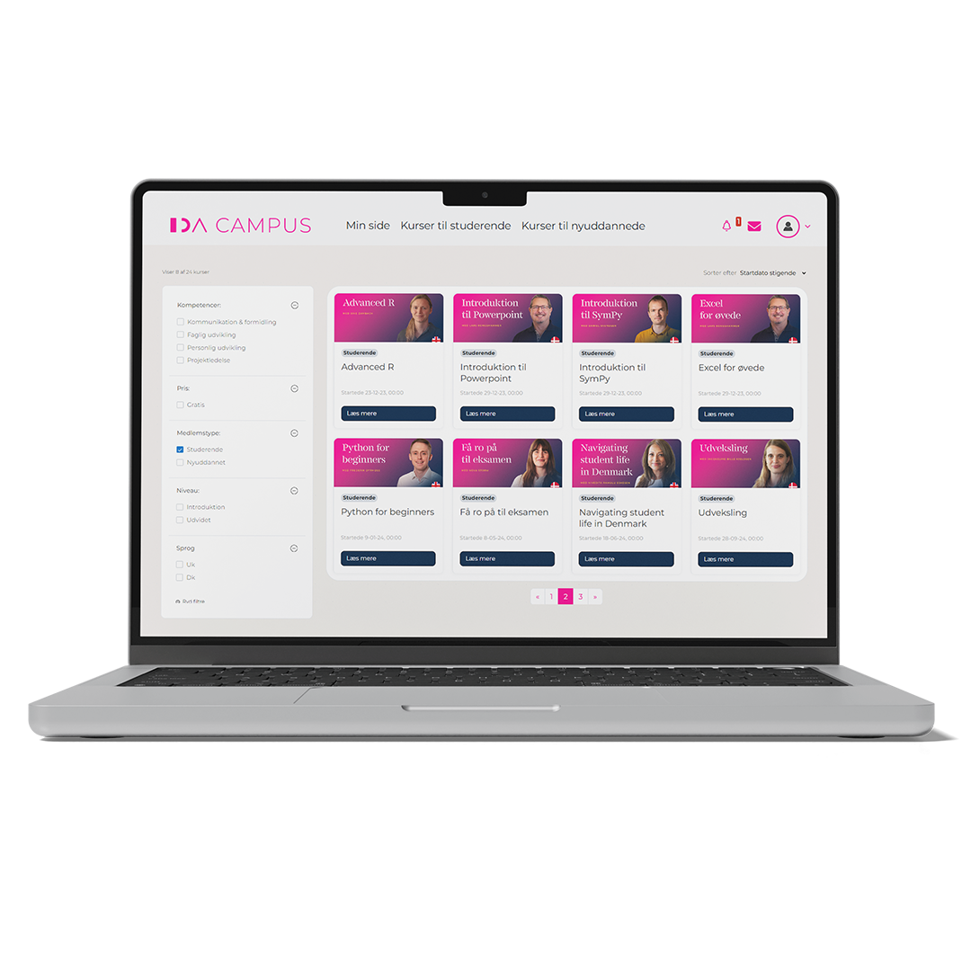 IDA Campus på computer